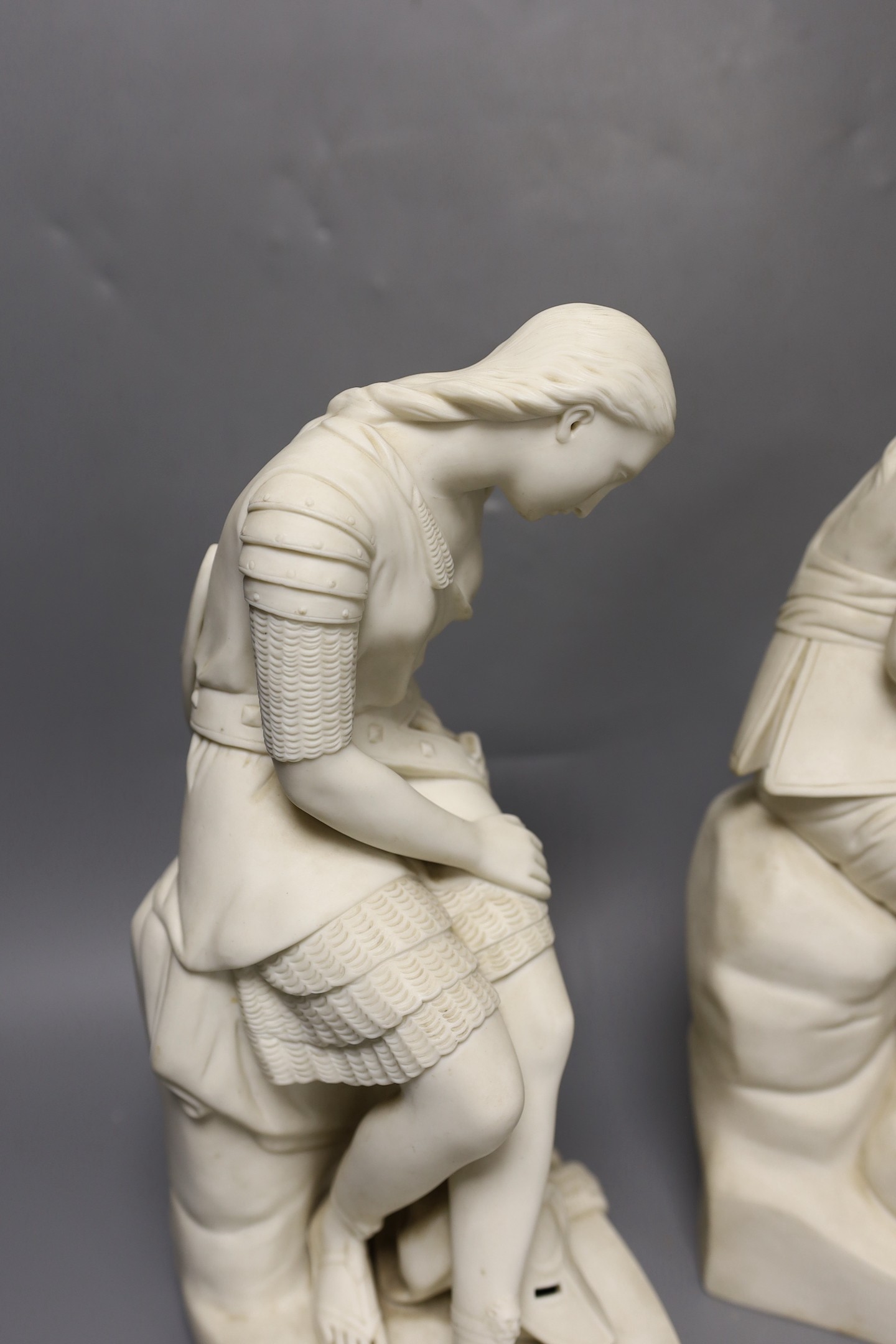 John Bell for Minton, two Parian figures of Dorothea and Clorinda, 35cm tall